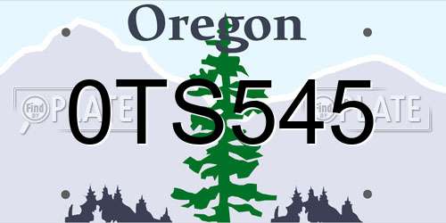0TS545 Oregon License Plate