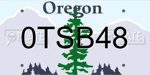 0TSB48 Oregon License Plate