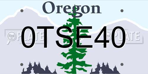 0TSE40 Oregon License Plate