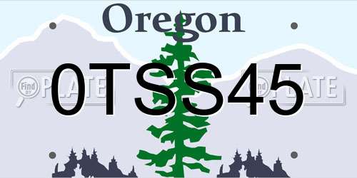 0TSS45 Oregon License Plate