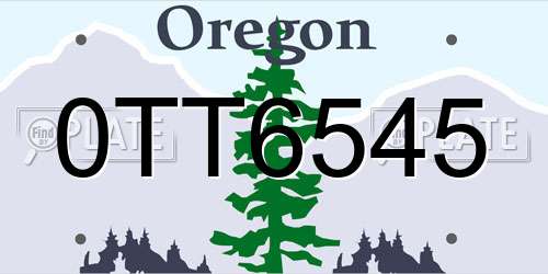 0TT6545 Oregon License Plate
