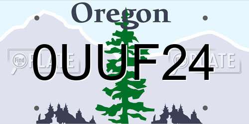 0UUF24 Oregon License Plate