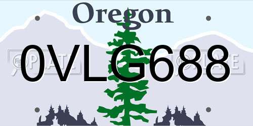 0VLG688 Oregon License Plate