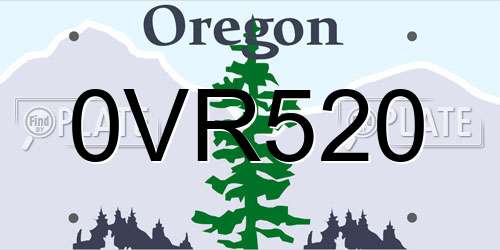 0VR520 Oregon License Plate