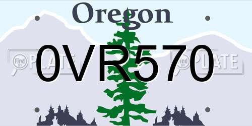 0VR570 Oregon License Plate