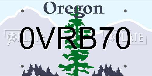 0VRB70 Oregon License Plate
