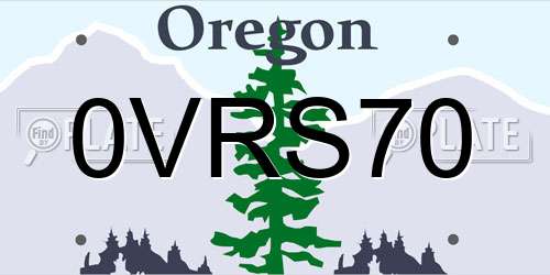 0VRS70 Oregon License Plate