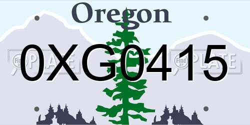0XG0415 Oregon License Plate
