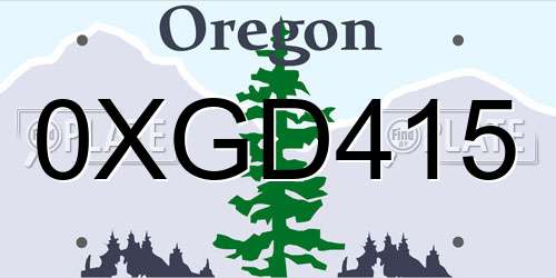 0XGD415 Oregon License Plate