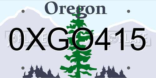 0XGO415 Oregon License Plate