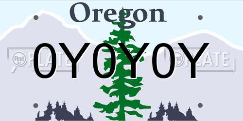 0Y0Y0Y Oregon License Plate