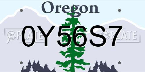 0Y56S7 Oregon License Plate