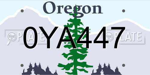 0YA447 Oregon License Plate