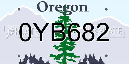 0YB682 Oregon License Plate
