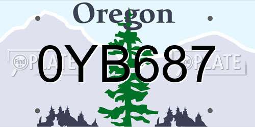 0YB687 Oregon License Plate