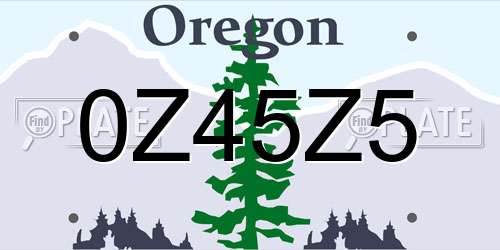 0Z45Z5 Oregon License Plate