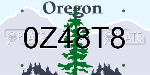 0Z48T8 Oregon License Plate