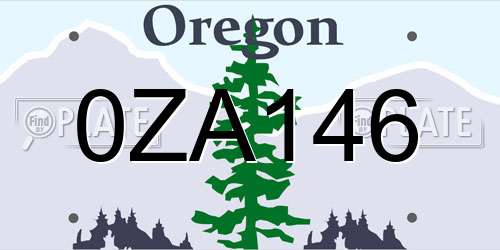 0ZA146 Oregon License Plate