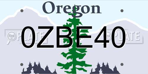 0ZBE40 Oregon License Plate