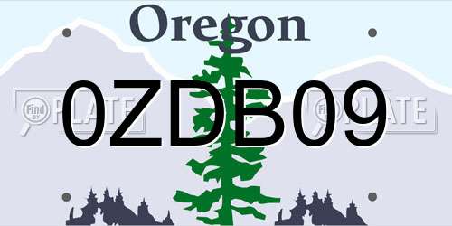 0ZDB09 Oregon License Plate