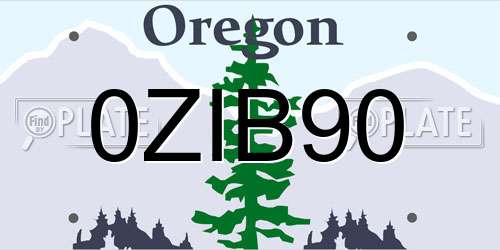 0ZIB90 Oregon License Plate