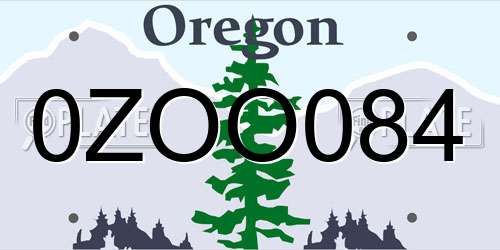 0ZOO084 Oregon License Plate
