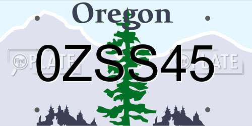 0ZSS45 Oregon License Plate