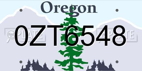 0ZT6548 Oregon License Plate
