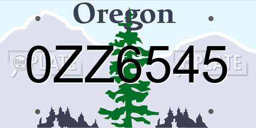 0ZZ6545 Oregon License Plate