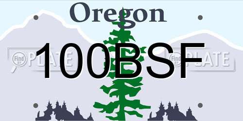 100BSF Oregon License Plate