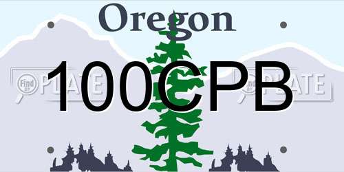 100CPB Oregon License Plate