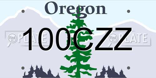 100CZZ Oregon License Plate