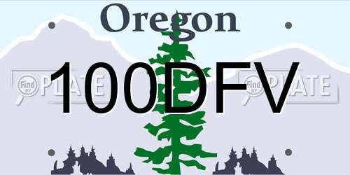 100DFV Oregon License Plate