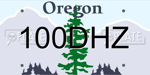 100DHZ Oregon License Plate