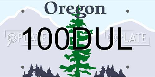 100DUL Oregon License Plate