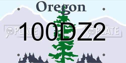 100DZ2 Oregon License Plate