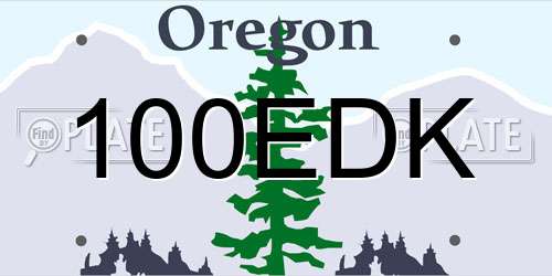 100EDK Oregon License Plate