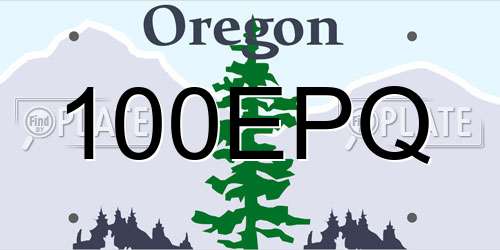 100EPQ Oregon License Plate