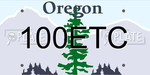 100ETC Oregon License Plate