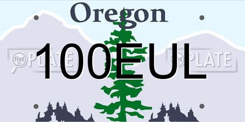 100EUL Oregon License Plate