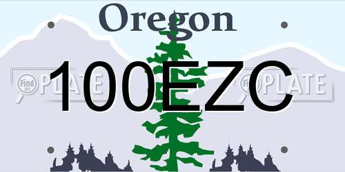 100EZC Oregon License Plate