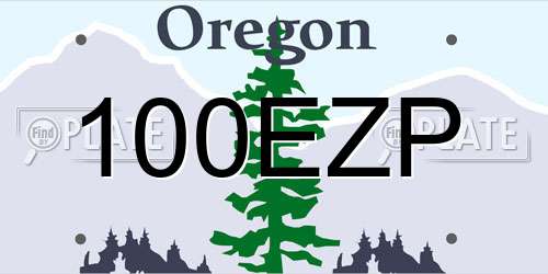 100EZP Oregon License Plate