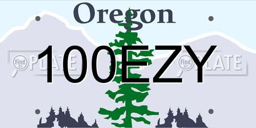 100EZY Oregon License Plate