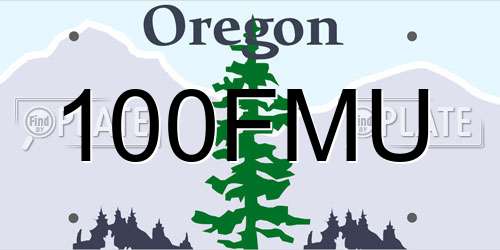 100FMU Oregon License Plate