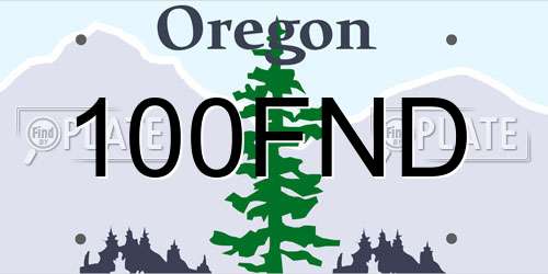 100FND Oregon License Plate
