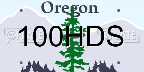 100HDS Oregon License Plate