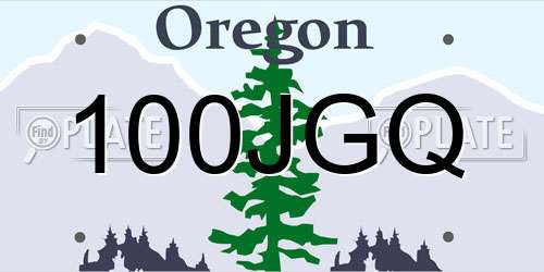 100JGQ Oregon License Plate