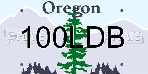 100LDB Oregon License Plate