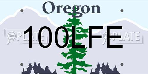 100LFE Oregon License Plate