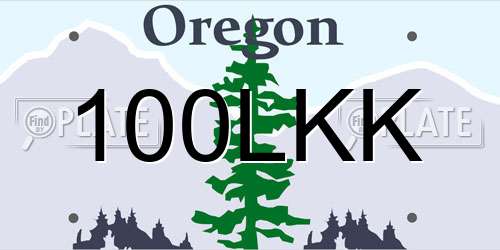 100LKK Oregon License Plate